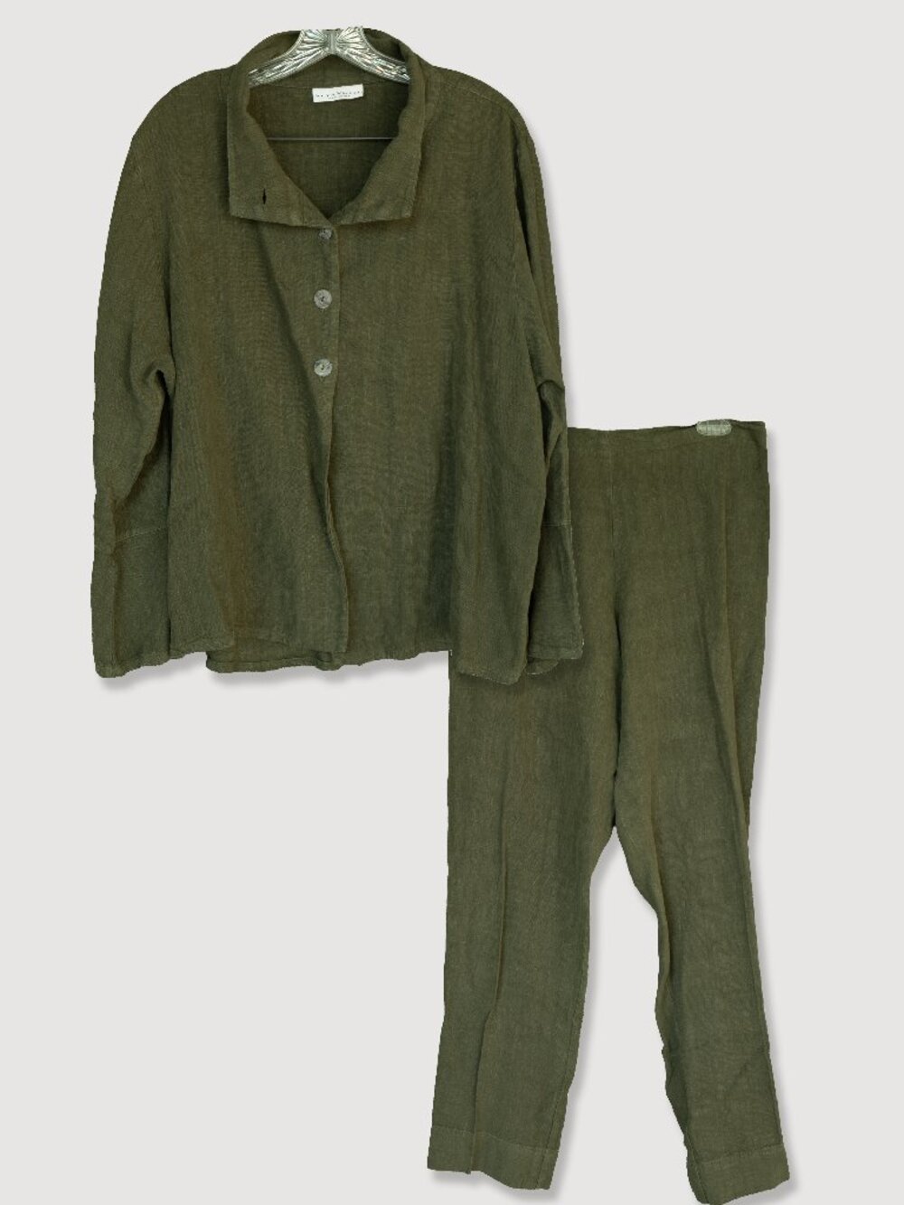 Bryn Walker 100% Linen Jacket Pants 2pc Set lagenlook Sustainable Coordinate